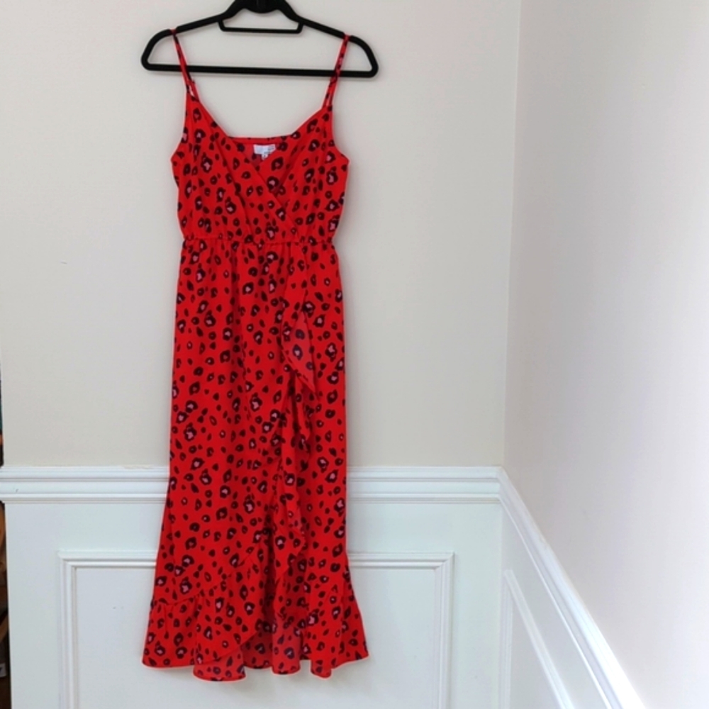 NEW Ten Sixty Sherman dress; Size M, red leopard